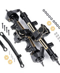 Metal Front And Rear Axle Set Upgrade For One Twenty Fourth Scale SCX24 RC Crawlers components on white background