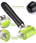 Two Size Car Sound Deadening Roller For Auto Audio Install PU Wheel Seam Roller With Wooden Handle Noise Insulation Roller For Heat Abatement Mats And Wallpaper Vibration Damping Contour Following And Tight Creases
