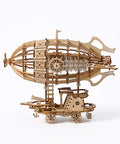 Epic 3D Wooden Airship Puzzle Kit For Adults, DIY Miniature Ship Construction, side view showing detailed wood structure