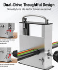 Heavy Duty Manual And Electric Drill Compatible Wire Stripper Machine close-up of dual-drive design for easy operation with colored cables.