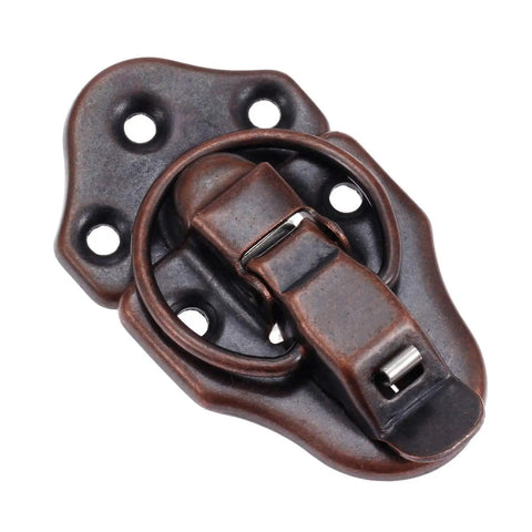 Toggle Hasp Lock for Jewelry Box and Chest, Iron Red Copper Finish 68x38mm with Screws, Vintage Style Lock Buckle