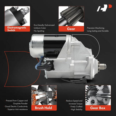 12V 2.7KW Starter Motor With 10 Teeth CW Rotation For New Holland Industrial Loader 2006 to 2012 details components view
