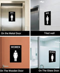 Two Pack Restroom Sign 9 By 6 Inches Unisex Bathroom Sign For Home Or Office Doors And Walls Easy To Install Self Adhering Vinyl