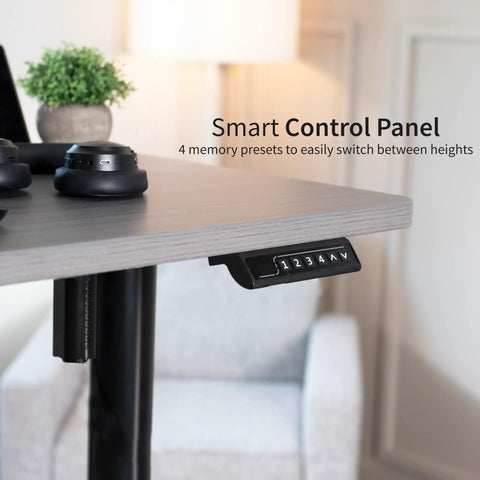 VIVO Electric Standing Desk Frame Single Motor Height Adjustable Workstation Base With Memory Settings Fits 41-74 Inch Tops smart control panel with memory presets