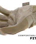 0.5mm High-Dexterity Tactical Work Gloves With Secure Fit And Precision Feel For Airsoft, Paintball, Hunting, DIY Projects, And Everyday Utility Gear, Men's Size Small, Brown, showing AX-Suede palm