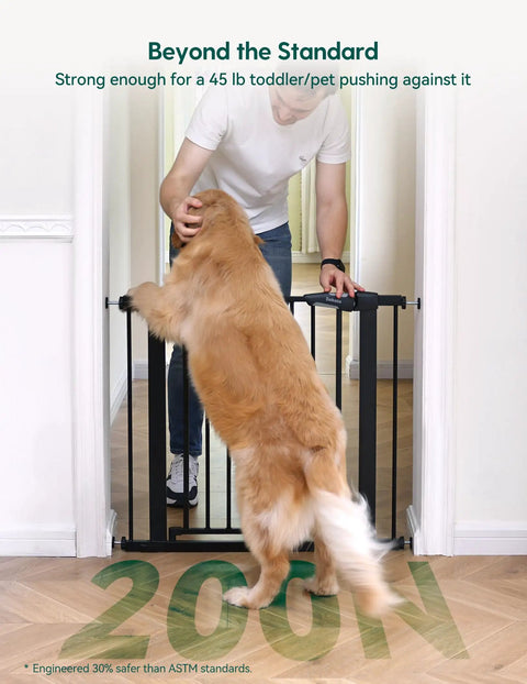 Auto Close Baby Gate For Doorways And Stairs 26 To 40 Inch Pressure Mounted No Drill Safety Gate For Kids And Pets Easy Install