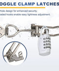 Two Pack Heavy Duty Toggle Latch Clamps 304 Stainless Steel Adjustable Quick Release Hasps For cabinets, 135x32 mm