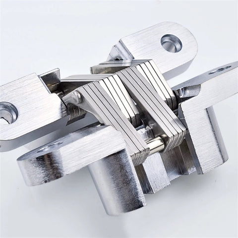 180 Degree Concealed Door Hinges For Heavy Doors Built In Stainless Steel Hidden Hinges Invisible Cross Gemel Design Rust Resistant Durable