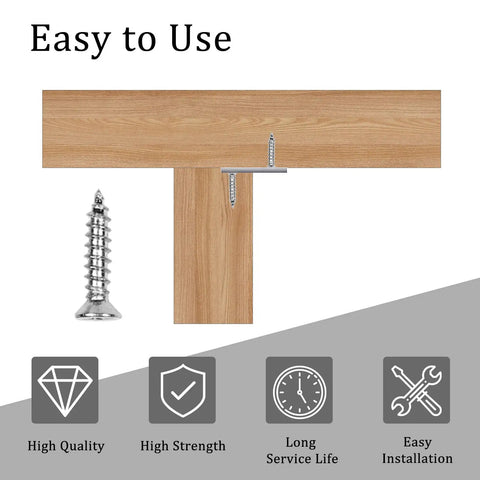 Thirty Piece Bundle Heavy Duty Figure Eight Table Top Fasteners With Sixty Matched Screws For Serious Cabinet Woodworking And Office Furniture Assembly No Sweat Setup Always mounted on wood surface with assembly screw visible.