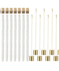 Wine Bottle Torch Kit With Brass Wick Holders And Copper Caps For Garden Patio Outdoor Use Includes Eight Fiberglass Wicks