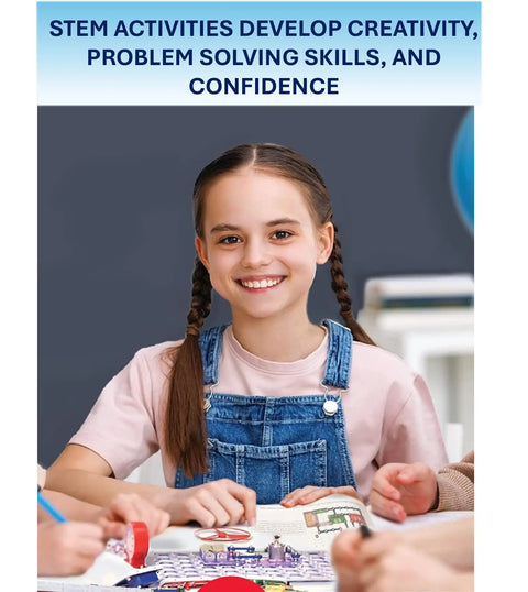 Electronics Exploration Kit With Over 300 Projects And Full Color Manual For Kids 8 Plus A Hands On STEM Toy To Learn Circuit Building And Real World Tech Skills In A Safe Kid Friendly Box with girl using snap circuit components