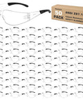Kickass Clear Safety Glasses Built Solid With Antifog Lenses And Comfortable Fit For Hardworking Crews And Daily Grind Bulk Pack Ansi Certified Protective Eyewear For The Job Site Hustle, 50 pack of clear impact resistant eyewear.