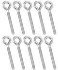 M8 Eye Bolts Set Heavy Duty Shoulder Lifting Eyebolts Stainless Steel Welded Closed Ring Bolts 10 Pack Threaded Eyebolts