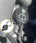 Easy Drop In Windshield Washer Fluid Cap Replacement For Chevy, Cadillac, GMC, Buick Direct OEM Fit installed on engine bay