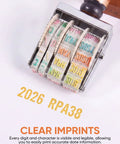 Super Handy Self Inking Roller Date Stamp Prints Day Month Year 2026 To 2037 With Zero Mess No Pads Needed close-up of date roller