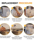 Replacement procedure for Downtime Fighting Standard Magnetic Impeller And Bearing Sleeve Maintenance Kit steps 1-6 shown
