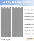 Outdoor Sheer Curtains For Patio Waterproof 4 Panels 54 By 84 Inches Light Filtering Voile Drapes front view with dimensions