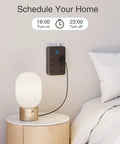 No Fuss Smart Power Strip With USB Surge Protection And Wall Adapter plugged by bedside lamp