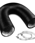 4 Inch 5 Feet Flexible Aluminum Dryer Vent Hose Duct For HVAC Ventilation Exhaust Grow Tent Fan Filter Setup With 2 Clamps Included