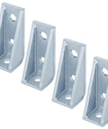 Heavy Duty 4 Pack 90 Degree Gusseted Strut Channel Fittings For 1-5/8 Inch Channel, L Corner Brackets, 7/32 Inch Thick, 3 Hole