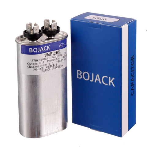 15uF MFD 370V/440V CBB65 Oval Run Start Capacitor with box for AC motors, fans, compressors, heat pumps, and air conditioners