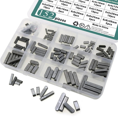 152 Piece Double Round Head Flat Keyed Pin Set Pro Grade With 16 Sizes From 8mm To 30mm For Auto Repair And Mechanical Assembly In Dark Grey 45 Carbon Steel