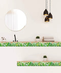 Boho Bulletin Board Trim Wall Decals with Tropical Leaves Greenery for Kid Friendly Classroom and Home Decor 59ft Wall Border