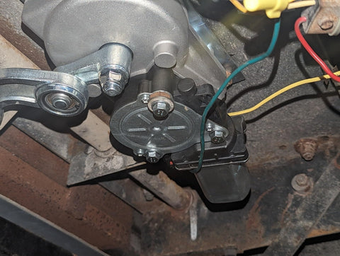 Exterior Gearbox Linkage With Step Motor For RV Electric Steps, OEM Ready Replacement Kit installed under an RV