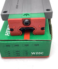 Close-up of Quad Load Linear Guide Kit HGH20CA HGH20HA HGW20CC HGW20HC HGR20 Rails Carriage Bearings on green box