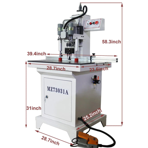 Hinge Boring Drill Press For Woodworking Heavy Duty Electric Pneumatic Hole Puncher 0 To 2 Inch Drilling Depth Single Head Three Hole