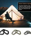 6-Pack Tactical Carabiner Keychain Clips Set Heavy Duty Plastic D-Ring Snap Hooks For Backpack Belt Tent in black, khaki, green