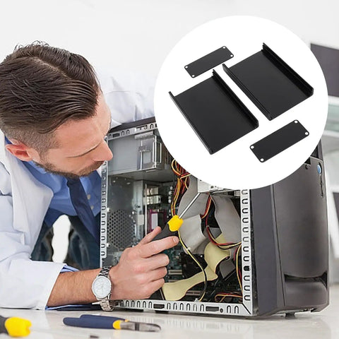Heavy Duty 80x50x20mm Aluminum Electrical Project Case With Lightweight Metal Cover Perfect For DIY Electronics Build And Custom Circuit Storage near tools and computer.