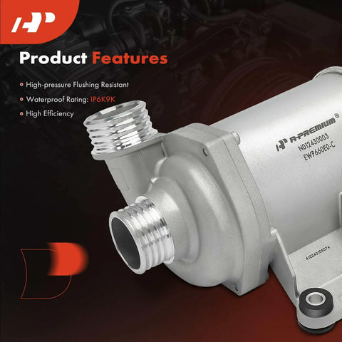 Premium Engine Electric Water Pump Compatible With Bmw F30 F32 328i 335i Xdrive Cooling System Replacement Direct Bolt On showing high-pressure flushing resistant design.