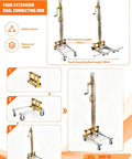 Heavy Duty Portable Lift Trolley With Manual Winch And Forks, Ultimate 80kg Material Handler For warehouse equipment positioning.