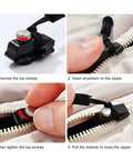 Step-by-step guide using Zipper Repair Kit With Quick Fix Zipper Set Replacement Heads And Plier Seam Ripper For Coats And Jackets