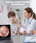 1080P Ear Camera With Light For Easy Home Checks Otoscope For Adults And Kids 1.21 Inch IPS Screen, doctor using USB-C ear check