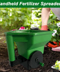 Hand Crank Lawn Spreader For Easy Fertilizer Distribution In Small Yards With Lightweight Build And Ergonomic Handle Garden Dispersal Tool