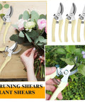 20 Piece Pruning Shears For Gardening Set With Durable Stainless Steel Blades And Comfortable PP Handles shown trimming flowers