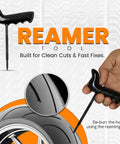 Person using reamer tool from DIY Tubeless Tire Repair Kit With Mushroom Plug Gun For Punctures And Flats On Cars Motorcycles ATVs Trucks And Tractors 15 Plugs Green Easy Quick Roadside Fix For Punctured Tires
