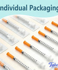 Hella Precise 1ml 29g 1/2 Inch Disposable Syringes Pack Of 25 with clear graduations in individual packaging for easy use.