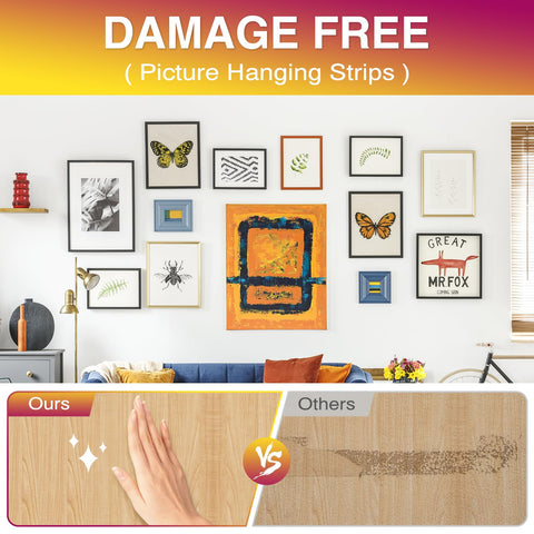 Heavy Duty Picture Hanging Strips XL 20 Pairs 40 Strips Damage Free Hanging No Nails For Wall Decor Removable Adhesive Hook