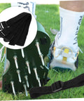 Eight Piece Aerator Sandal Straps Replacement Set for Lawn Aerator Shoes displayed on grass with close-up of straps