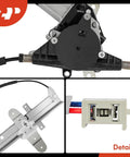 Details of Rear Passenger Side Power Window Regulator With Motor Assembly For Ford Crown Victoria 1992-2011 Mercury Grand Marquis 1992-2011 Marauder 2003-2004 2 Pin Motor No Anti Pinch Auto Up Down