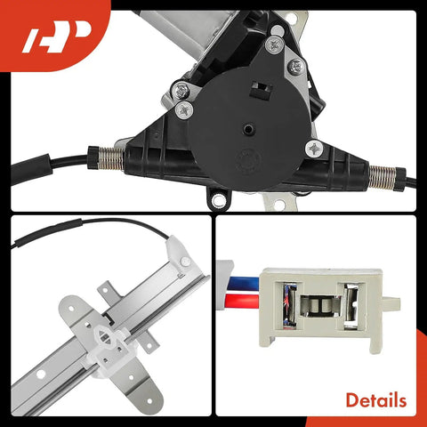 Details of Rear Passenger Side Power Window Regulator With Motor Assembly For Ford Crown Victoria 1992-2011 Mercury Grand Marquis 1992-2011 Marauder 2003-2004 2 Pin Motor No Anti Pinch Auto Up Down