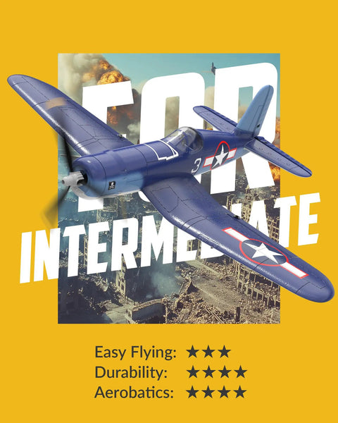 Beginner Friendly WWII F4U Corsair RC Plane With Aileron 4CH 2.4Ghz Remote Xpilot Gyro Stabilizer Self Righting Aircraft