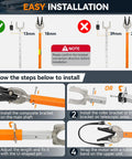 Installation guide for Heavy Duty Adjustable Boat Transom Saver Supports Up To 100 HP Outboard Motor with bracket parts.