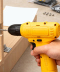 Lightweight Cordless Drill And Screwdriver Set Built For Real Deal Weekend Renos With Antislip Grip and Nitty Gritty Power in action.