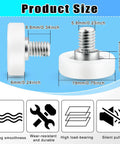Game Changing 16 Piece 19 Mm Three Quarter Plastic Drawer Rollers With Precision Ball Bearing For Slick Cabinet Sliding and kitchen furniture, detailed size.