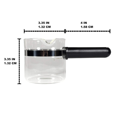 4 Cup Borosilicate Glass Espresso Carafe With Long Handle And Angled Spout For Easy Pouring Universal Fit For Most Espresso Makers