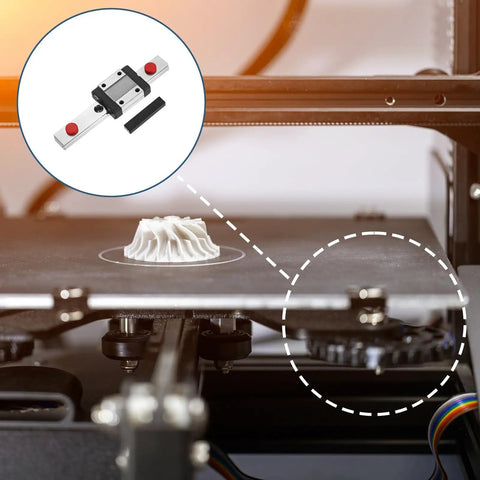 MGN12 100mm Linear Rail Guide Kit With MGN12C Carriage Block for precise CNC and 3D printer operations, shown in detail.